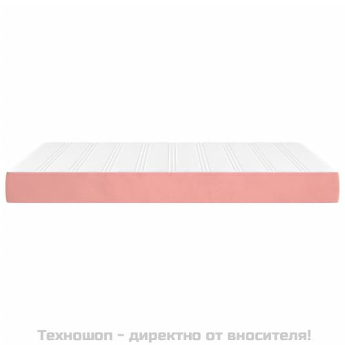 Матрак за легло с покет пружини средна твърдост розов 140x190x20 см кадифе