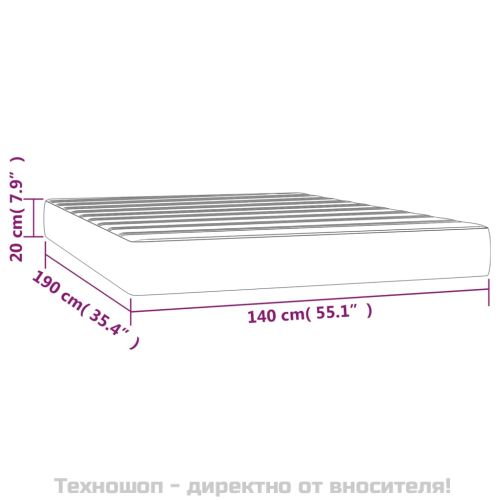 Матрак за легло с покет пружини средна твърдост розов 140x190x20 см кадифе