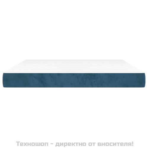 Матрак за легло с покет пружини средна твърдост тъмносин 160x200x20 см кадифе