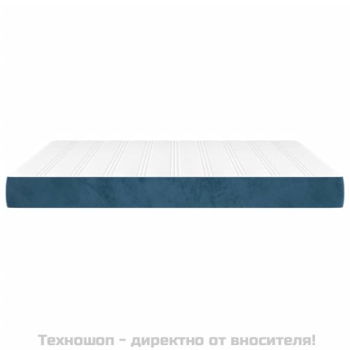 Матрак за легло с покет пружини средна твърдост тъмносин 160x200x20 см кадифе