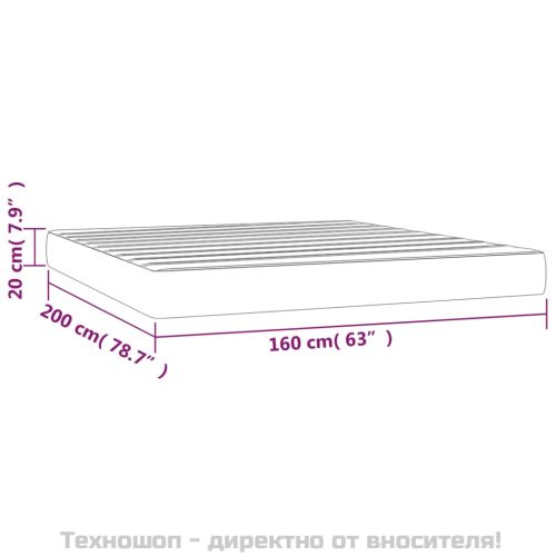 Матрак за легло с покет пружини средна твърдост тъмносин 160x200x20 см кадифе
