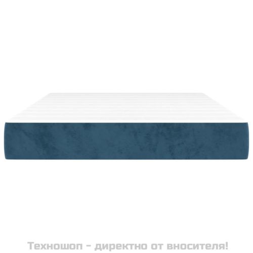 Матрак за легло с покет пружини средна твърдост тъмносин 120x200x20 см кадифе