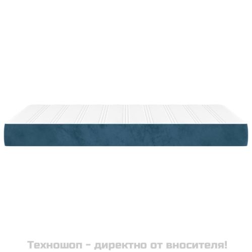 Матрак за легло с покет пружини средна твърдост тъмносин 120x200x20 см кадифе
