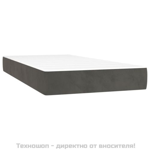 Матрак за легло с покет пружини средна твърдост тъмносив 90x190x20 см кадифе