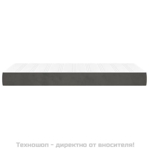 Матрак за легло с покет пружини средна твърдост тъмносив 90x190x20 см кадифе