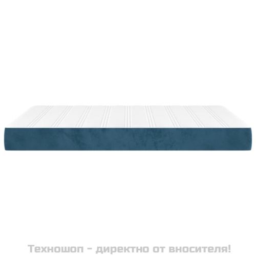 Матрак за легло с покет пружини средна твърдост тъмносин 140x190x20 см кадифе