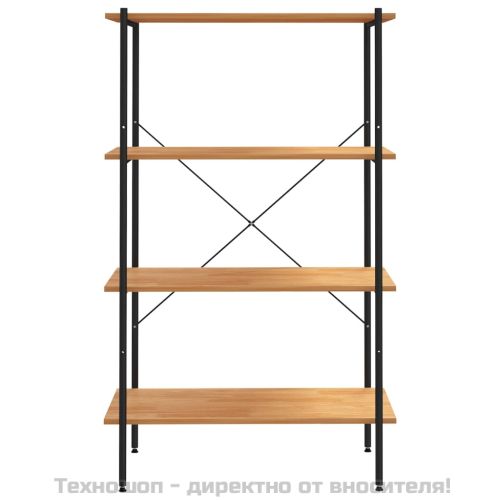 Етажерка с 4 рафта, черно и дъб, 80x40x130 см