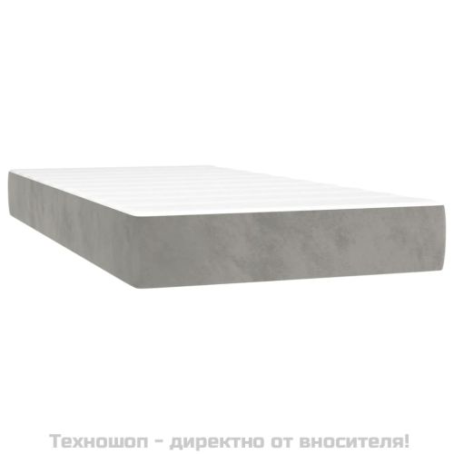 Матрак за легло с покет пружини средна твърдост светлосив 90x190x20 см кадифе