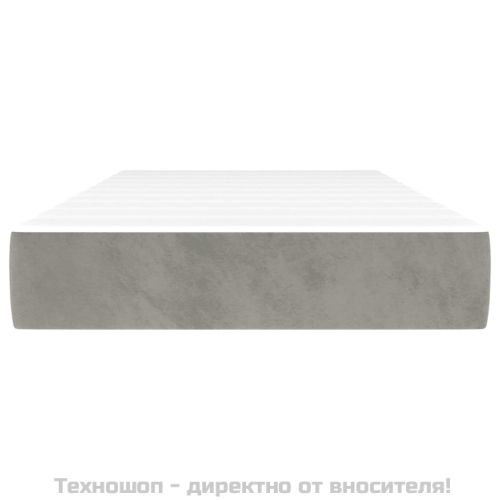 Матрак за легло с покет пружини средна твърдост светлосив 90x190x20 см кадифе