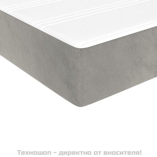 Матрак за легло с покет пружини средна твърдост светлосив 90x190x20 см кадифе