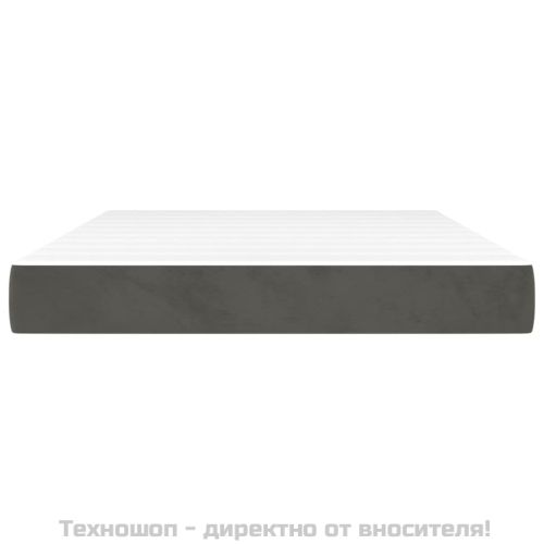 Матрак за легло с покет пружини средна твърдост тъмносив 140x190x20 см кадифе