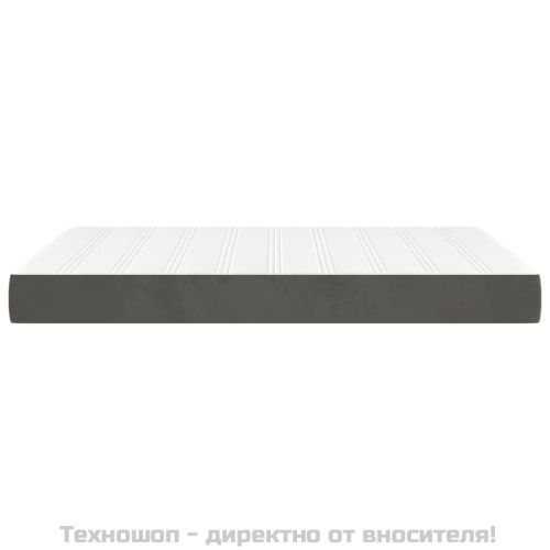 Матрак за легло с покет пружини средна твърдост тъмносив 140x190x20 см кадифе