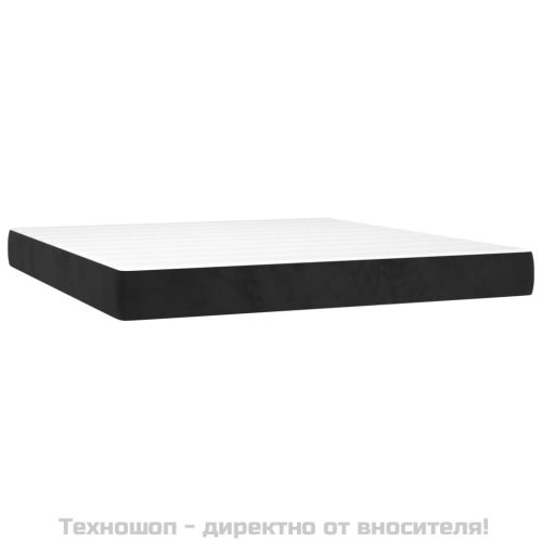 Матрак за легло с покет пружини средна твърдост черен 160x200x20 см кадифе