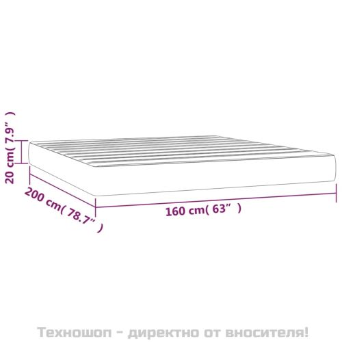 Матрак за легло с покет пружини средна твърдост черен 160x200x20 см кадифе