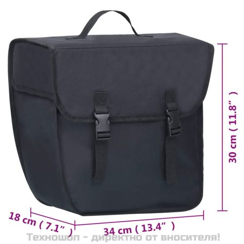 Единична чанта за багажник за велосипед водоустойчива 21л черна