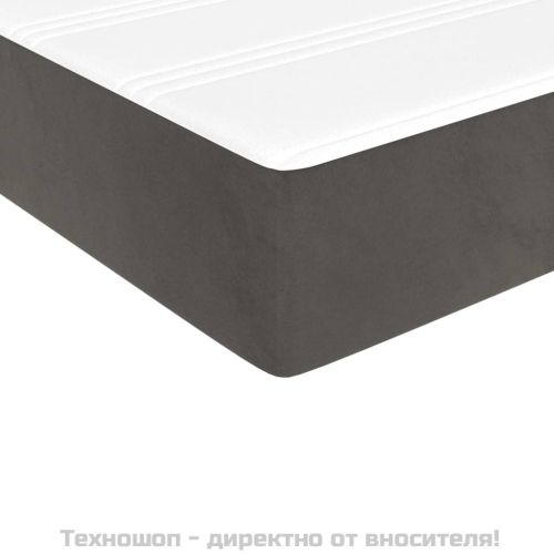 Боксспринг легло с матрак, тъмносиво, 140x190 см, кадифе