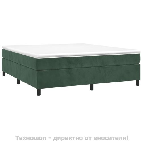 Боксспринг легло с матрак, тъмнозелено, 180x200 см, кадифе