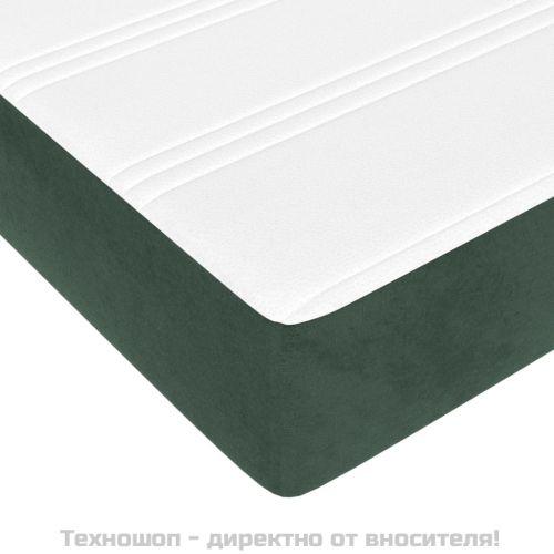 Боксспринг легло с матрак, тъмнозелено, 180x200 см, кадифе