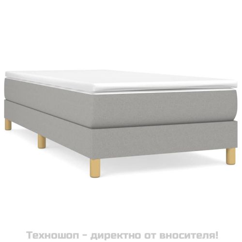 Боксспринг легло с матрак, светлосиво, 100x200 см, плат