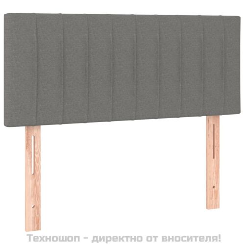 Боксспринг легло с матрак, тъмносиво, 100x200 см, плат