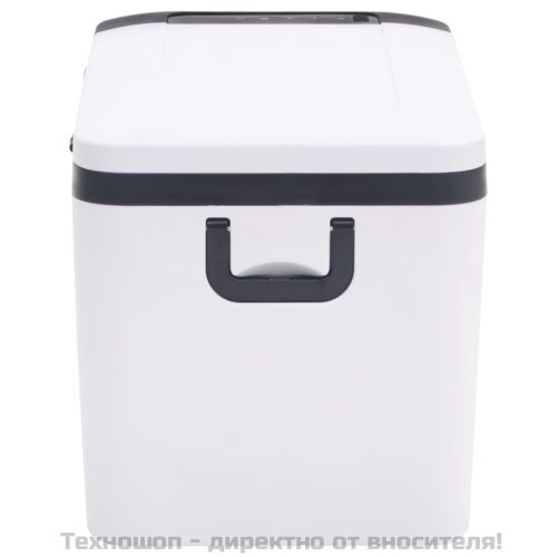 Хладилна кутия с дръжка и адаптер черно и бяло 18 л PP и PE
