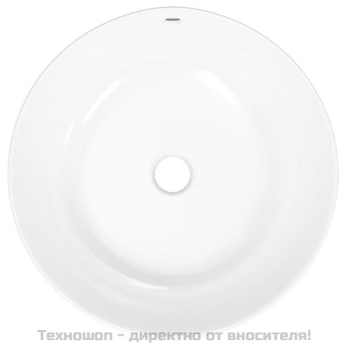 Мивка, бяла, 44x17 см, керамична, кръгла