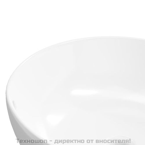 Мивка, бяла, 44x17 см, керамична, кръгла