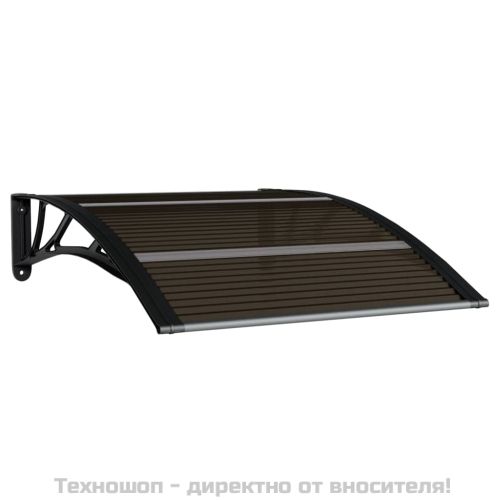 Сенник за врата, черен, 100x75 см, поликарбонат