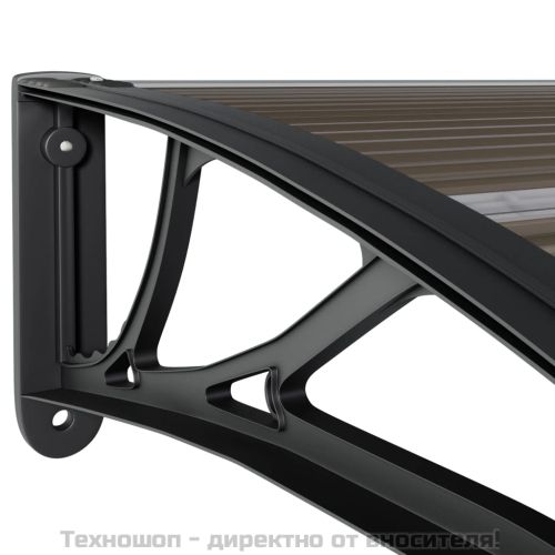 Сенник за врата, черен, 100x75 см, поликарбонат