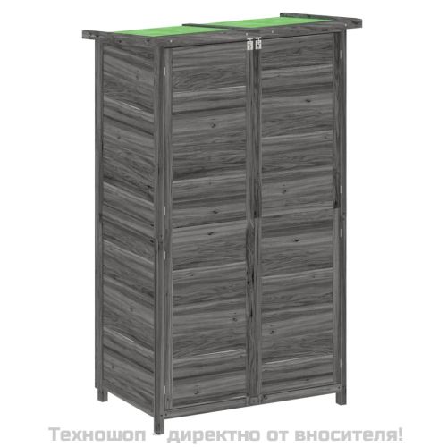 Градинска барака за инструменти сива 83x57x140 см бор масив