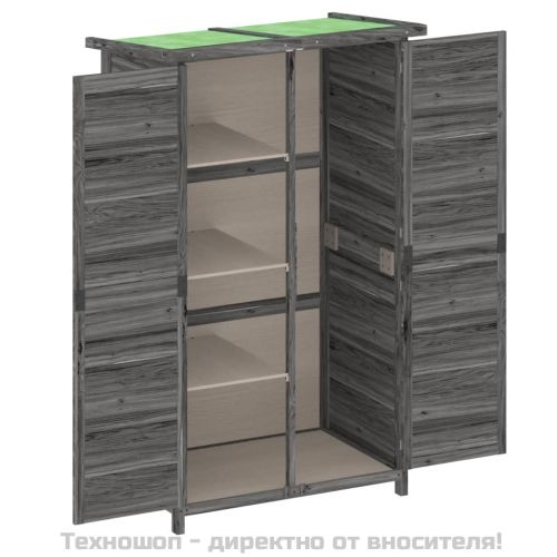 Градинска барака за инструменти сива 83x57x140 см бор масив