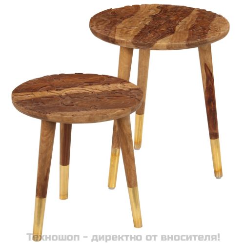 Маси за кафе, 2 бр, дърво масив