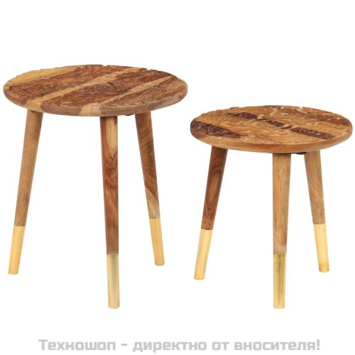 Маси за кафе, 2 бр, дърво масив