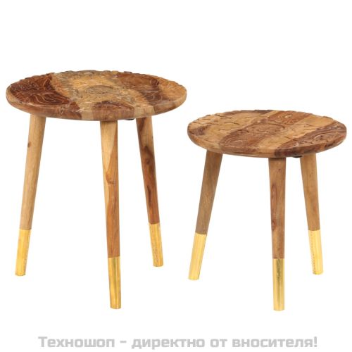 Маси за кафе, 2 бр, дърво масив