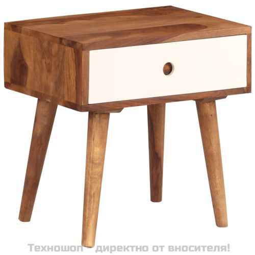 Нощно шкафче, акациево дърво масив, 45x30x45 см