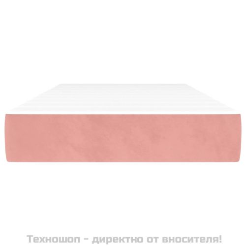 Матрак за легло с покет пружини средна твърдост розов 90x200x20 см кадифе