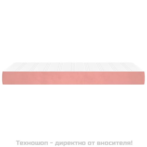 Матрак за легло с покет пружини средна твърдост розов 90x200x20 см кадифе