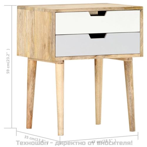 Нощно шкафче, 47x35x59 см, мангово дърво масив