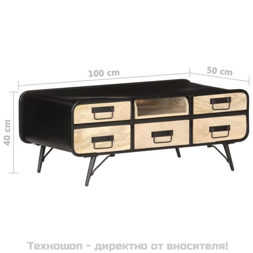 Маса за кафе, 100x50x40 см, мангово дърво масив