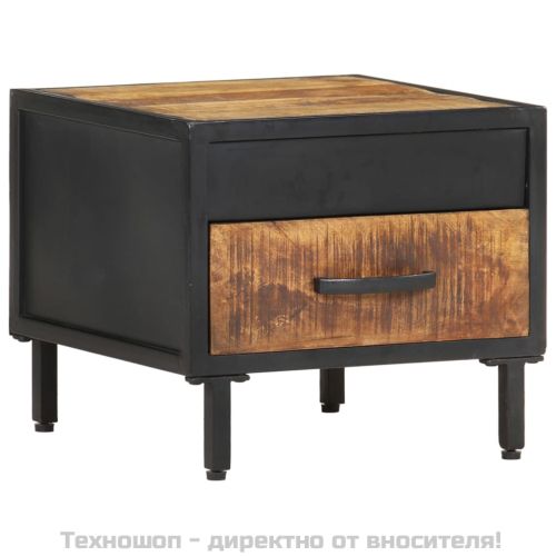 Нощно шкафче, 40x40x35 см, грубо мангово дърво