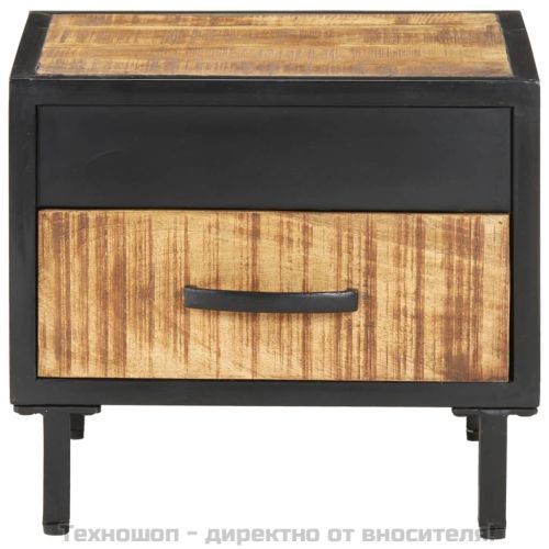 Нощно шкафче, 40x40x35 см, грубо мангово дърво