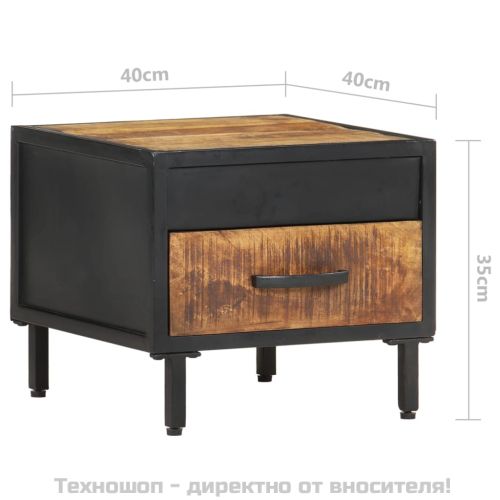 Нощно шкафче, 40x40x35 см, грубо мангово дърво
