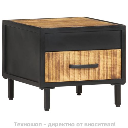Нощно шкафче, 40x40x35 см, грубо мангово дърво