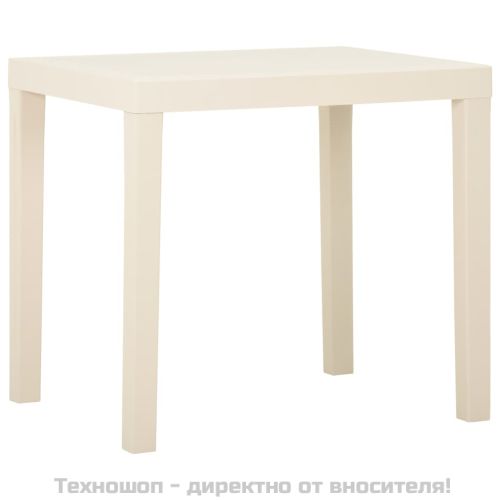 Градинска маса, бяла, 79x65x72 см, пластмаса