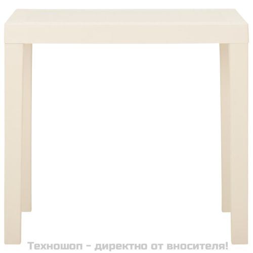 Градинска маса, бяла, 79x65x72 см, пластмаса