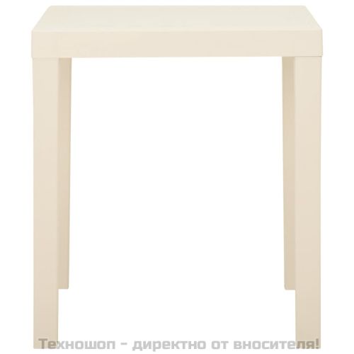 Градинска маса, бяла, 79x65x72 см, пластмаса