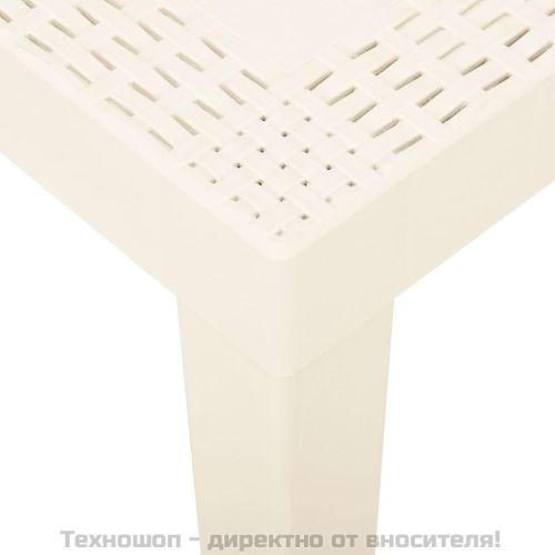 Градинска маса, бяла, 79x65x72 см, пластмаса