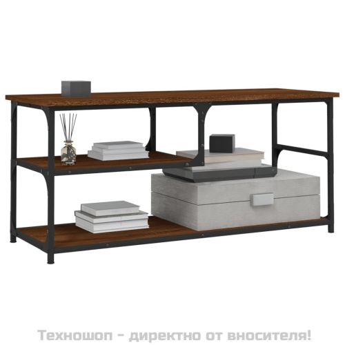 ТB шкаф, кафяв дъб, 103x38x46,5 см, инженерно дърво и стомана