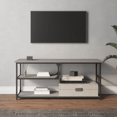 ТB шкаф, сив сонома, 103x38x46,5 см, инженерно дърво и стомана