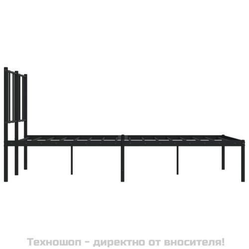 Метална рамка за легло с горна табла, бяла, 120x200 см